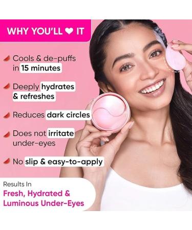 Watermelon Cooling Hydrogel Under Eye Patches | Reduce Dark Circles & Puffiness | Hyaluronic & Niacinamide | 60 Hydrating Eye Patches - Buy Online on GoSupps.com