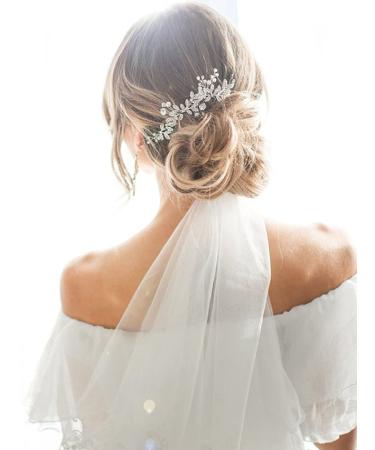 Unsutuo Crystal Bridal Headband - Silver Rhinestone Hair Vine with Pearls for Women and Girls - Buy Online on GoSupps.com