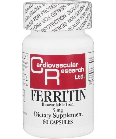 Cardiovascular Research Ferritin 5 mg - 60 Capsules | Boost Iron Levels - Buy Online on GoSupps.com