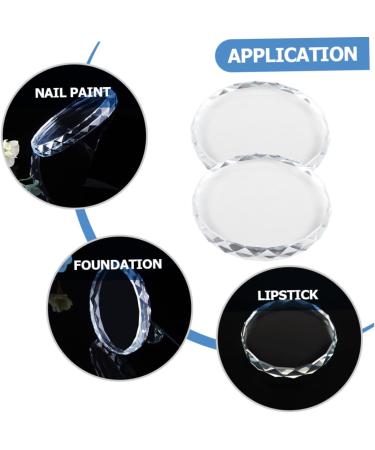  PLAFOPE PLAFOPE 2 Pieces Nail Palette Mini Manicure Palette Nail Art Painting Glass Nail Art Palettes Nail Polish Tray Nail Plate False Eyelashes Crystal Glass - Buy Online on GoSupps.com