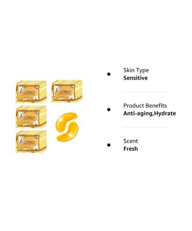 Adofect Gold Collagen Powder Eye Mask - 29 Pairs Under Eye Gel Pads with Hyaluronic Acid for Dark Circles Puffy Eyes & Wrinkles - Refresh & Revitalize Your Eyes - Buy Online on GoSupps.com