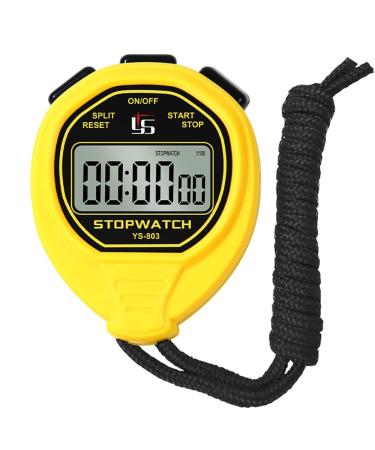 FCXJTU Digital Waterproof Stopwatch, No Bells, No Whistles, Simple Basic Operation, Silent, Clear Display, ON/Off, Large Display for Swimming Running Training Kids Coaches Referees Teachers (Yellow) 50M Waterproof Yellow 1Lap