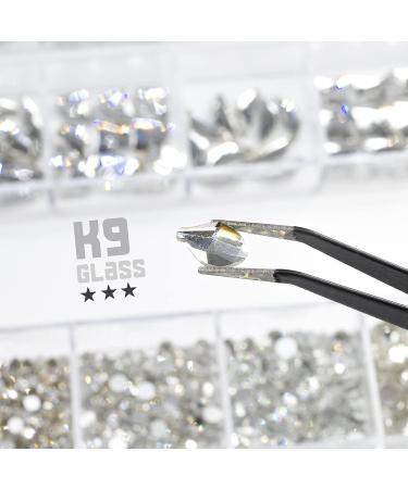 1420Pcs Crystal Clear Nail Rhinestones & Beads Set - Nail Art Supplies for Nails, Faces, Eyes - K9 Glass Stones & Diamonds - Buy Online on GoSupps.com