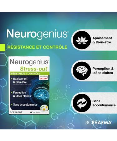NEUROGENIUS STRESS OUT | Stress and Resistance Management | Nootropic Supplement for Mental Serenity | Formula with Sacred Basil Rhodiola & Enormous Chamomile | 30 Capsules - 3C PHARMA - Buy Online on GoSupps.com