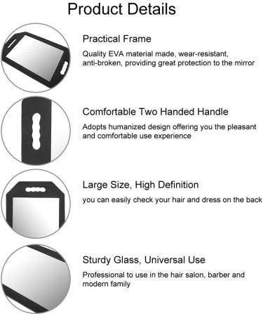 Hairdresser Back Mirror with Two Handled for Hair Salon Barber Beauty Salon Mirror - Buy Online on GoSupps.com
