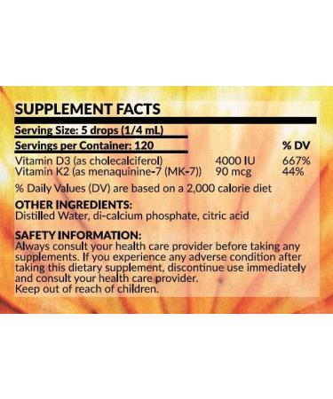 3rd Rock Essentials Vitamins D3 K2 | Chelated Liquid Vitamin Supplement Drops | Vitamin D3 | Vitamin K2 | Support Calcium Absorption Strong Bones Healthy Heart | Vegan | Gluten Free | 1 Fl Oz - Buy Online on GoSupps.com