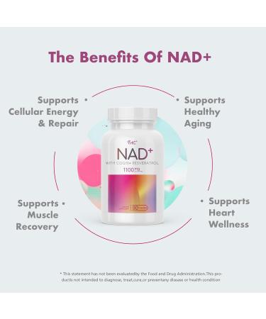 VHC NAD+ Supplement, NMN Alternative Liposomes with CoQ10, Trans-Resveratrol for Women & Men,Support Energy, Anti-Aging,Focus,90 Capsules - Buy Online on GoSupps.com