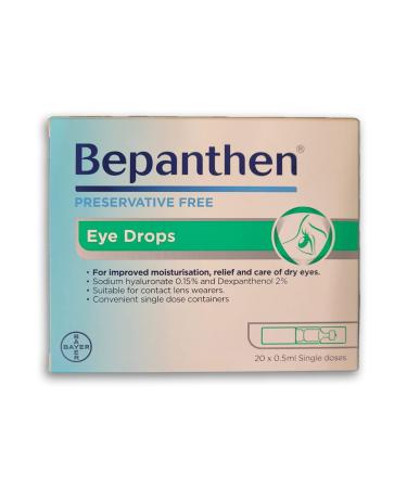 Bepanthen Eye Drops for Dry Eyes Burning Eyes Itchy Eyes Or Red Eyes - 20 Ampules