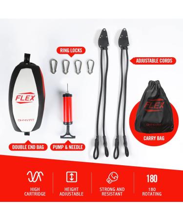 OHMY FIT Flex Double End Punching Bag - Adjustable Tension & Height with Flex System, Micro Fiber Material, Strong Bladder - Ideal for Men & Women Gym Exercise - Buy Online on GoSupps.com