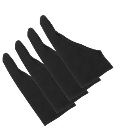 ULTECHNOVO 4 Pcs -Sweat Thumb Guard for Thumb Finger Gloves for Finger Thumb Guard for Finger Nail Biting Prevention Gloves Digital Tablet Touch Cloth Black 17.00X7.50X0.50CM