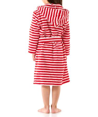Schiesser Girls Bathrobe 98 - Red & White Striped | Stylish & Comfy International Shipping Available - Buy Online on GoSupps.com