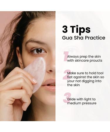 ROSELYNBOUTIQUE Rose Quartz Gua Sha & Jade Face Roller Massager Set - Premium Certified Jade Self Care Gift for Women, Natural Healing Crystal Tool to Relieve Wrinkles - Buy Online on GoSupps.com