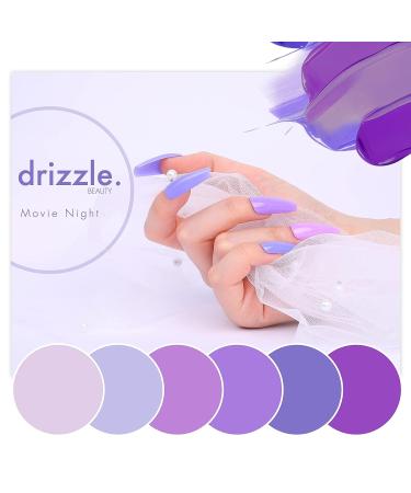 6 Colors Purple Drizzle Beauty Nail Dip Powder Set for French Dipping Manicure Art - Movie Night Collection - Buy Online on GoSupps.com