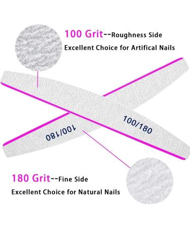 50pcs Nail Files Professional Nail File 100/180 Grit Nail Files for Acrylic Nail Gel Nails or Thick Nails Nail Files Washable and Reusable Double-Sided Emery Board Nail Files 100/180 for false nails(50 Pcs ) - Buy Online on GoSupps.com