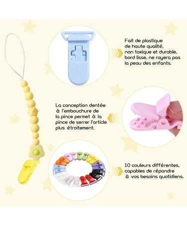LIHAO 50 PCS Colorful Pacifier Clips Set - Plastic T-Clip Baby Pacifier Chain Clips for Moms - Buy Online on GoSupps.com
