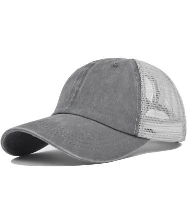 Unisex Trucker Cap | Outdoor Baseball Hat | Mesh Sun Cap | Grey | One Size - Buy Online on GoSupps.com