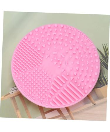 POPETPOP Makeup Washing Tool Silicone Makeup Brush Pad Esponjas Para Maquillaje for Makeup Cosmetic Brush Cleaner Brush Cleaning Pad Makeup Pad Makeup Sponge Scrubber Round 10*10cm Pink - Buy Online on GoSupps.com