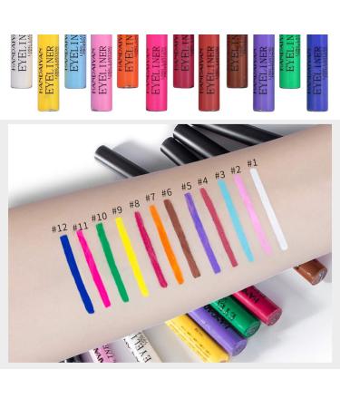 12 Colors Matte Liquid Eyeliner Set - Waterproof & Smudgeproof Matte Eye Liner Pen for Women - Buy Online on GoSupps.com