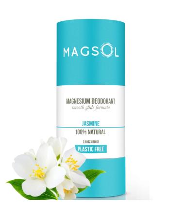 MAGSOL Plastic-Free Natural Deodorant for Women - 100% Aluminum Free  Baking Soda Free  Plastic Free - 2.8 oz Sweet Jasmine
