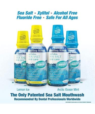 2 Pack H2Ocean Healing Rinse Mouthwash - Sea Salt & Xylitol Mouth Wash for Fresh Breath - Alcohol & Fluoride Free - Arctic Ocean Mint 16oz - Buy Online on GoSupps.com