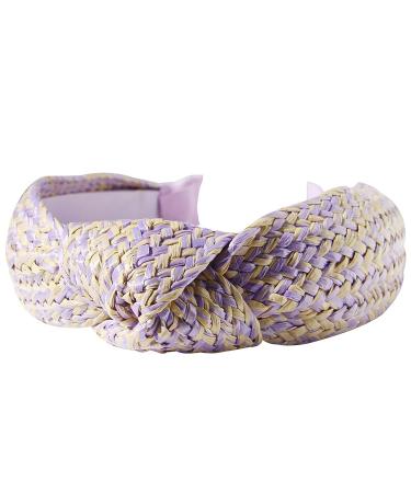 Bohemian Purple Raffia Straw Headband: Stylish Wide Hairband for Girls - Buy Online on GoSupps.com