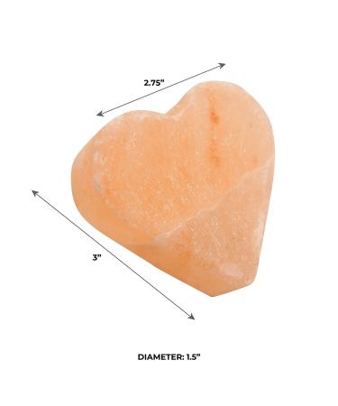 Pure Himalayan Salt Works Heart Massage Stone - Hand-Carved Pink Crystal for Therapy, Deodorant, Scrubs - 2.75 x 3 x 1.5 - Pack of 6 - Buy Online on GoSupps.com