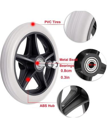 Wheelchair Wheels 6in 7in 8in Disabled Wheelchair Wheels Replacement 2pcs Grey Wheelchair Front Wheels for Replacement Wheels(8in/19cm) - Buy Online on GoSupps.com