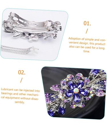 FRCOLOR Hairpin Rhinestone Clip Hair Barrettes for Women Purple Hair Barrettes Flower Crystal Hair Clips Diamond Hair Accessories Ponytail Clip Holders Rhinestones Alloy Crystal Back Miss - Buy Online on GoSupps.com