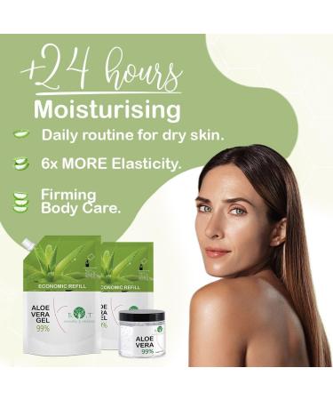 100% Pure Aloe Vera Gel from Lanzarote Spain | Moisturizer for Face & Body | 500ml | Ideal for Sunburn Dry Skin & Hair Treatment - Buy Online on GoSupps.com