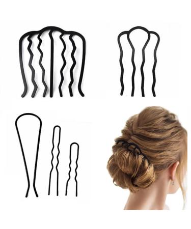 5 Piece Hair Comb Slides Hair Accessories for Women Hair Combs Hair Fork Clip Teeth Hair Pin Stick for Updo Bun U Shape Hair Combs for Women's Decorative Hairstyles