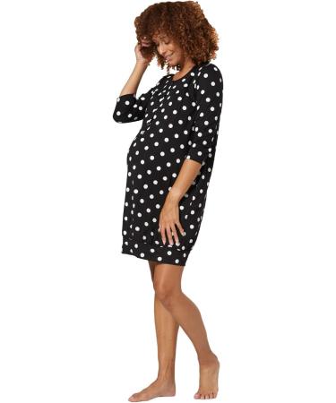 HAPPY MAMA Maternity Nursing Hospital Gown 1078 Black With Dots - Size 10-12 - Buy Online on GoSupps.com