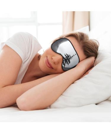 Moon Pine Tree Soft Eye Mask - Unisex Comfortable & Breathable Sleep Aid for Deep Rest - Black - Buy Online on GoSupps.com