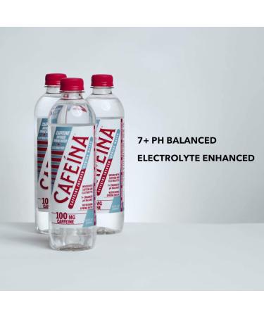 Cafeina Caffeinated Spring Water (12 Pack) | 100mg Caffeine, Electrolytes, 7+ pH Balanced | Natural Energy Boost | Ultra Hydrating | Keto Friendly | Kosher | Pre-Workout & Post-Workout | Unflavored 16.9 Fl Oz (Pack of 12) - Buy Online on GoSupps.com