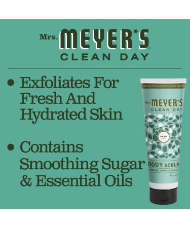MRS. MEYER'S CLEAN DAY Exfoliating Body Scrub, Sugar Scrub that Leaves Skin Feeling Hydrated & Fresh, Made with Essential Oils, Basil, 8 oz - Buy Online on GoSupps.com