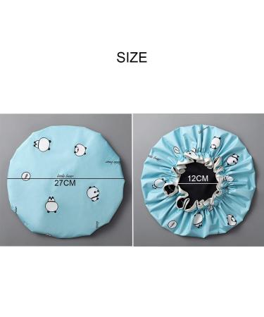 2 Piece Waterproof Shower Hood Bath Cap for Women - Reusable Elastic Hair Cap in Blue & Gray | Ideal for Bathing and Spa - Buy Online on GoSupps.com
