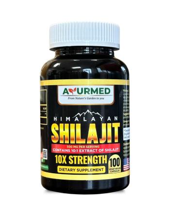 Pure Organic Himalayan Shilajit Capsules (Shilajeet) for Men and Women - 5000 mg Equivalent - Natural Energy & Stamina Booster - 100 Veg Capsules | Made in USA - Fulvic Mineral Supplement