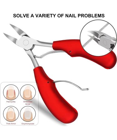 Professional Stainless Steel Toenail Clippers for Thick Nails - 3PCS Set for Ingrown Toenails, Ideal for Men & Seniors - Buy Online on GoSupps.com