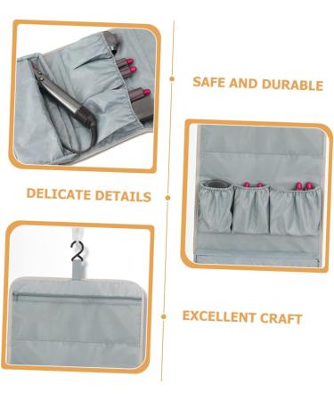 CANIGHT Multifunctional Storage Bag Hair Curler Storage Bag Hair Curler Organizer Bag Hairdryer Grey Leather - Buy Online on GoSupps.com