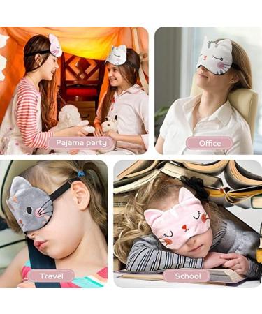 BE Cute Cat Velvet Soft Sleep Mask 3 Pack for Kids, Girls, and Women - Includes Earplugs - Perfect Gift Idea - Buy Online on GoSupps.com