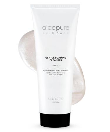 Aloette Gentle Foaming Facial Cleanser - Moisturizing Face Wash for Women & Men - Facewash Skin Cleanser Rejuvenates & Replenishes Natural Moisture Facial Cleansing for All Skin Types - 6 Fl Oz