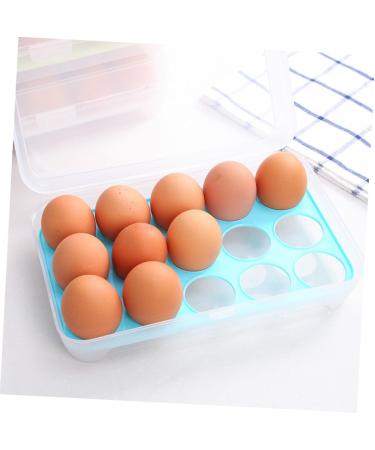 DOITOOL 15 Egg Holder for Refrigerator Egg Holder Bin Fridge Egg Storer Eggs Egg Tray Household Storage Box Blue medium - Buy Online on GoSupps.com