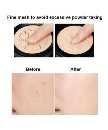 Mushroom Head Foundation Air Cushion CC & BB Cream - Moisturizing Concealer & Bright Makeup Base with Sponge (Ivory) | Shop Internationally Now! - Buy Online on GoSupps.com