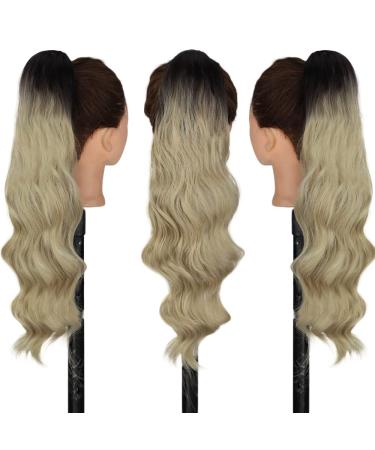 Pference Ombre Blonde Long Ponytail Hair Extensions for Women - 60cm Synthetic Afro Braid - Buy Online on GoSupps.com