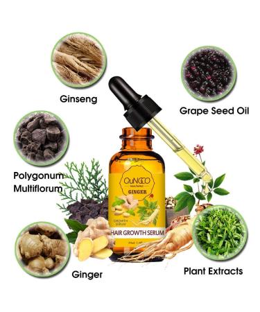 5 Pack Hair Growth Serum with Ginger Biotin for Men and Women - Prevent Hair Loss, Stimulate Regrowth, Strengthen and Lengthen Hair - Natural Formula for Thicker Strands - Buy Online on GoSupps.com