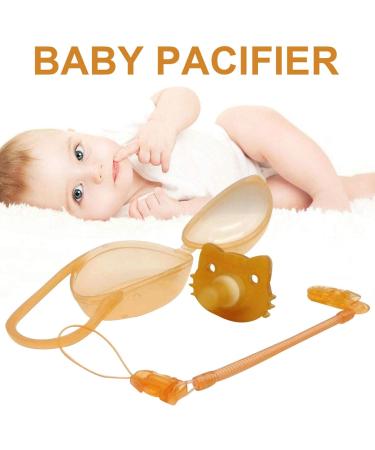 Duhe189014 Baby Newborn Soothie Pacifier | 100% Silicone | Teething Clip & Box Holder | Yellow | 0-6 Months - Buy Online on GoSupps.com