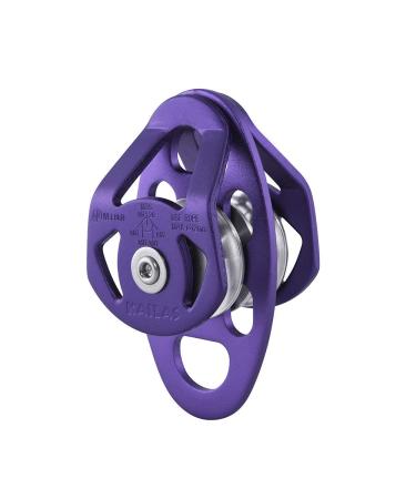 KAILAS Mobile Micro Climbing Rescue Pulley CE UIAA Certified Single/Double Pulley Rope 28kN Small Lightweight Heavy Duty Aluminum Steel Purple Double Pulley
