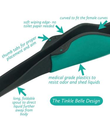 The Tinkle Belle Female Urination Device - Portable, Easy-to-Use Stand to Pee Device - Dark Teal/Grey - Perfect for Camping, Travel, and Festivals - Buy Online on GoSupps.com