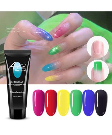 Jascherry 8 Colors Temperature Change Poly Nail Gel - Acrylic Nail Extension Gel for Beginners & Nail Design - Buy Online on GoSupps.com