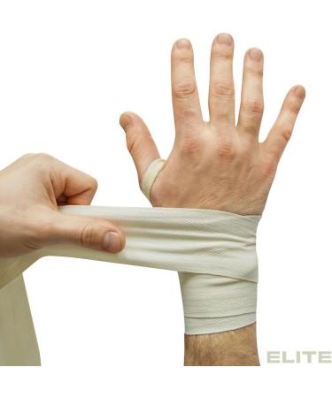 Meister Elite 180 Premium Adult Hand Wraps for MMA & Boxing - 2 Pair Pack in Black & Vintage Ivory with Mesh Bag - Buy Online on GoSupps.com