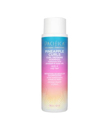 Pacifica Beauty, Pineapple Curls Curl Enhancing Natural Shampoo, For Curly, Coily, & Textured Hair Types, Fresh Pineapple Scent, Hyaluronic Acid + Argan Oil, Silicone Free, Vegan + Cruelty Free